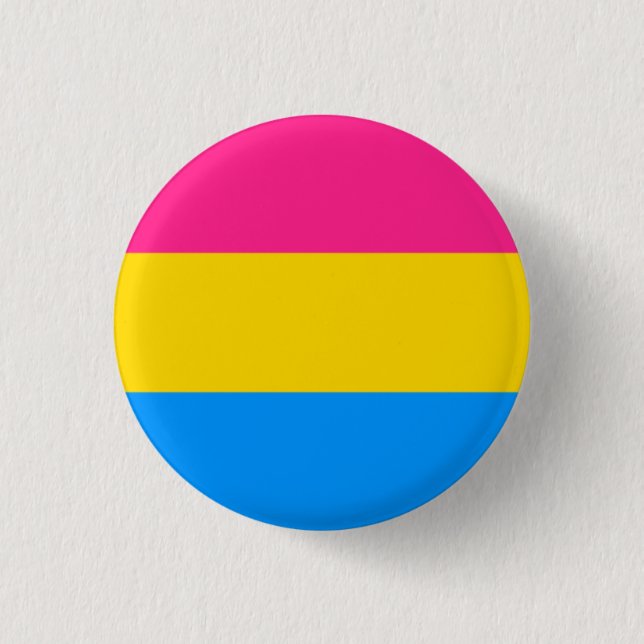 Macaron Rond 2,50 Cm Bouton Pansexual de drapeau (Devant)