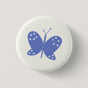 Macaron Rond 2,50 Cm Bouton Papillon Bleu