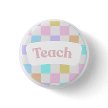 Bouton Pastel à Carreaux « Enseigner »