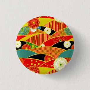 Macaron Rond 2,50 Cm Bouton Paysage Magique Abstrait