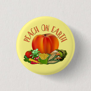 Macaron Rond 2,50 Cm Bouton Peach on Earth Funny Christmas Pun