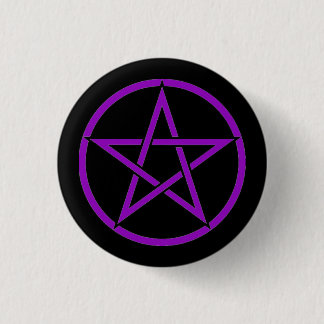 Macaron Rond 2,50 Cm Bouton Pentagramme noir et violet