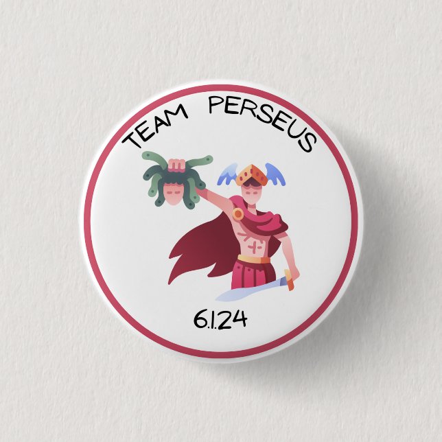 Macaron Rond 2,50 Cm Bouton Persée de l'équipe (Devant)