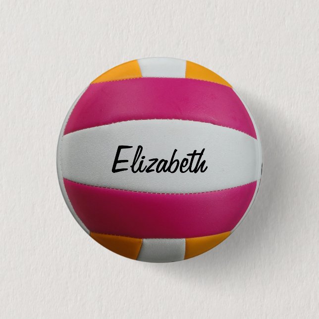 Macaron Rond 2,50 Cm Bouton personnalisable de volleyball (Devant)