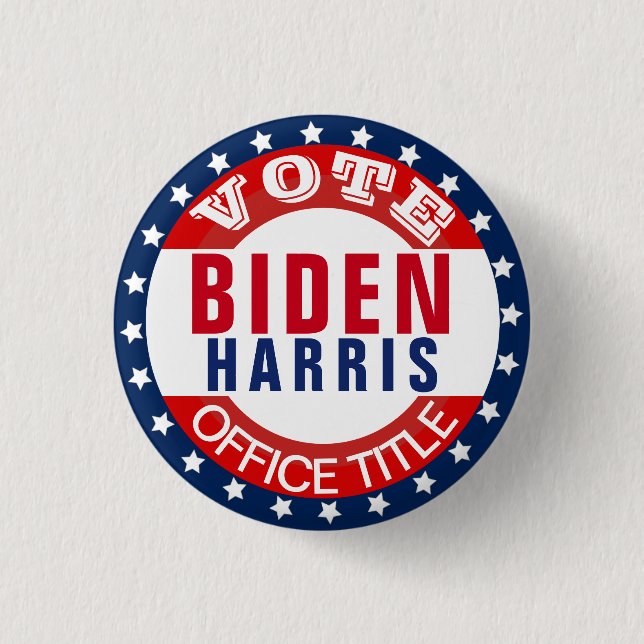 Macaron Rond 2,50 Cm Bouton personnalisé Modèle de campagne Biden Harri (Devant)
