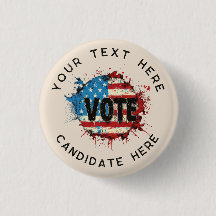 Bouton personnalisé : Retro design Vote Campaign B