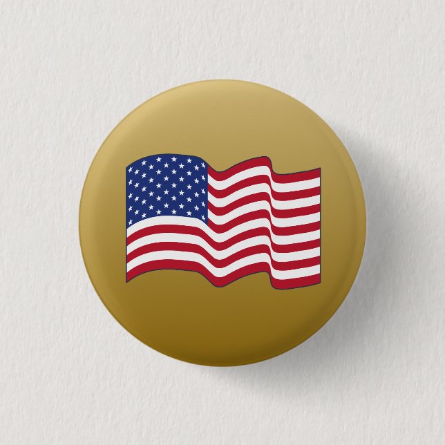 Macaron Rond 2,50 Cm Bouton petit drapeau américain classique (Devant)