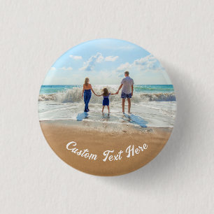 Macaron Rond 2,50 Cm Bouton photo personnalisé personnalisé avec texte