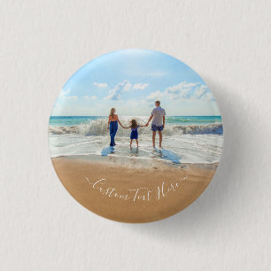 Macaron Rond 2,50 Cm Bouton photo personnalisé Vos photos et votre text