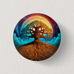 Macaron Rond 2,50 Cm Bouton Pinback de l'arbre de vie