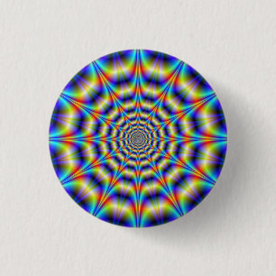 Macaron Rond 2,50 Cm Bouton Pinback de roue psychédélique