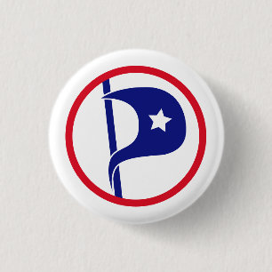 Macaron Rond 2,50 Cm Bouton Pinback du Parti Pirate américain classique