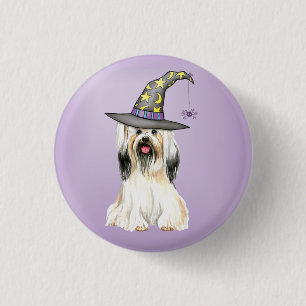 Macaron Rond 2,50 Cm Bouton Pinback pour sorcière Lhasa Apso