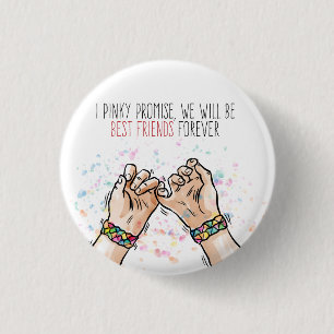 Macaron Rond 2,50 Cm Bouton Pinky Promise Pin des meilleurs amis