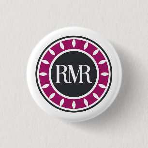Macaron Rond 2,50 Cm Bouton Pinwheel du logo RMR - Diamètre 1 1/4"