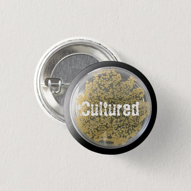 Macaron Rond 2,50 Cm Bouton Plaque de culture de bactéries (Devant & derrière)