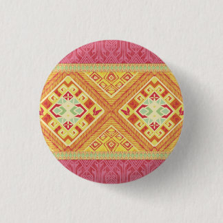 Macaron Rond 2,50 Cm Bouton Plumes rouges et jaunes
