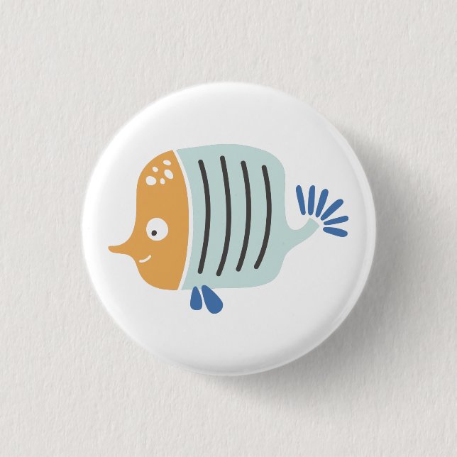 Macaron Rond 2,50 Cm Bouton Poisson (Devant)
