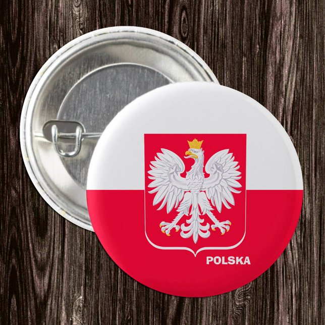 Macaron Rond 2,50 Cm Bouton Pologne, mode patriotique drapeau polonais (Créateur téléchargé)