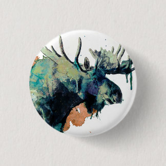 Macaron Rond 2,50 Cm Bouton pour aquarelle d'orignaux