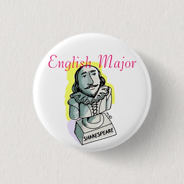 Macaron Rond 2,50 Cm Bouton principal anglais de Shakespeare (Devant)