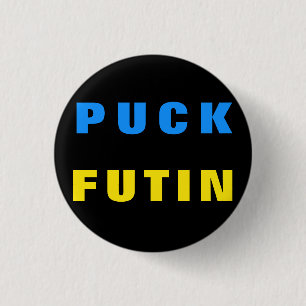 Macaron Rond 2,50 Cm Bouton Puck Foutine Le drapeau ukrainien soutient 