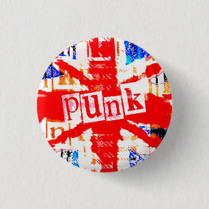 Macaron Rond 2,50 Cm Bouton Punk Union Jack