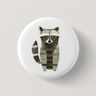 Macaron Rond 2,50 Cm Bouton Raccoon mignon, Épingle