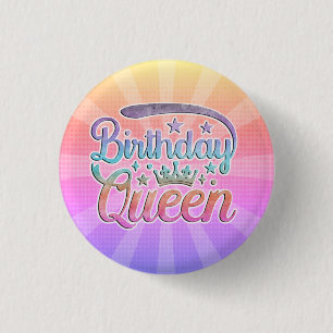 Macaron Rond 2,50 Cm Bouton Reine Anniversaire