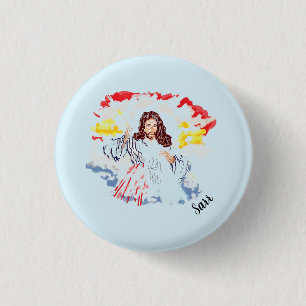 Macaron Rond 2,50 Cm Bouton religieux : Jésus Christ
