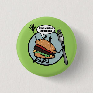 MACARON ROND 2,50 CM BOUTON RETOUR ROUND PIN CHEESEBURGER