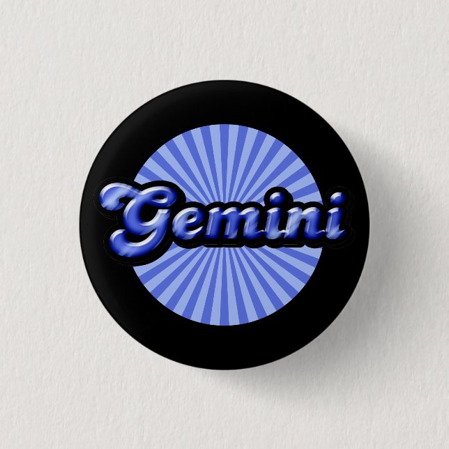 Macaron Rond 2,50 Cm Bouton Retro Zodiac Gemini Pinback (Devant)