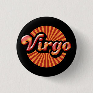 Macaron Rond 2,50 Cm Bouton Retro Zodiac Virgo Pinback