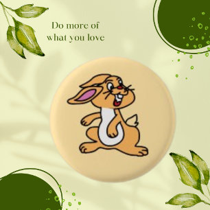 Macaron Rond 2,50 Cm Bouton rond animal lapin jaune mou