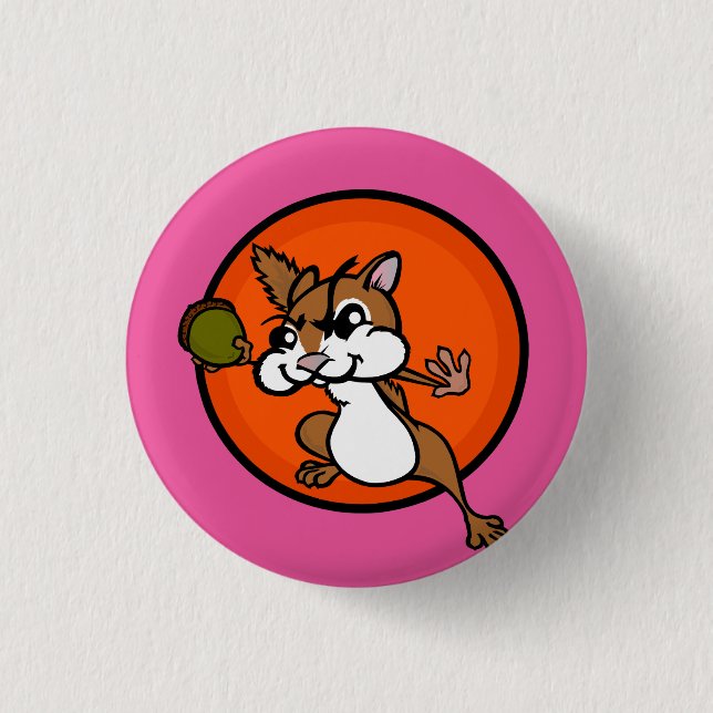 MACARON ROND 2,50 CM BOUTON ROND CHIPMUNK FUNNY (Devant)