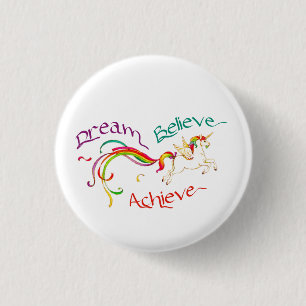 Macaron Rond 2,50 Cm Bouton rond de 1,25 po - Dream Believe Achieve