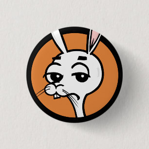 MACARON ROND 2,50 CM BOUTON ROND DE LAPIN DRÔLE DE BANDE DESSINÉE