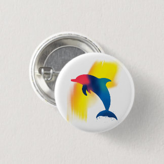 Macaron Rond 2,50 Cm Bouton rond de peinture Dolphin Spray coloré