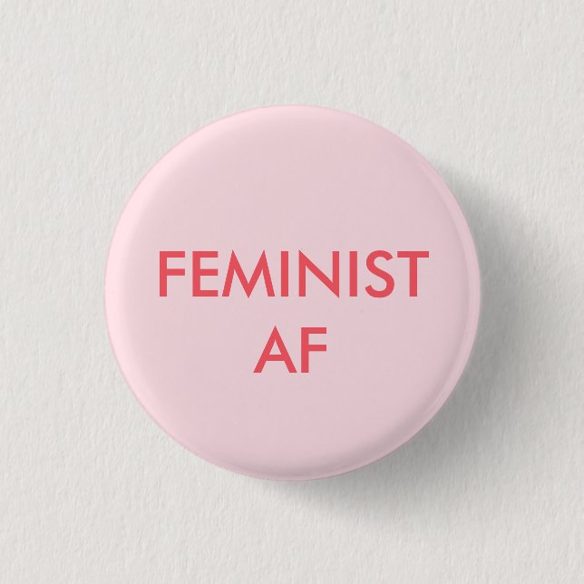 Macaron Rond 2,50 Cm bouton rond de puissance féministe de fille (Devant)