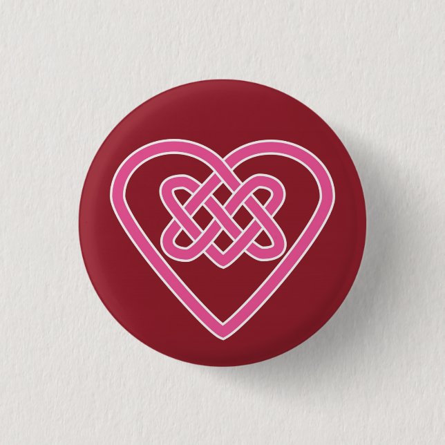 Macaron Rond 2,50 Cm Bouton rond du coeur celtique (Devant)