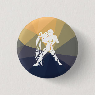 Macaron Rond 2,50 Cm Bouton rond du panneau Horoscope Aquarius