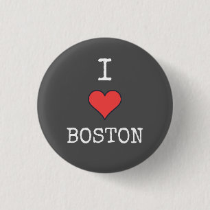 Macaron Rond 2,50 Cm Bouton rond "I Love Boston" - Boston Swag Design