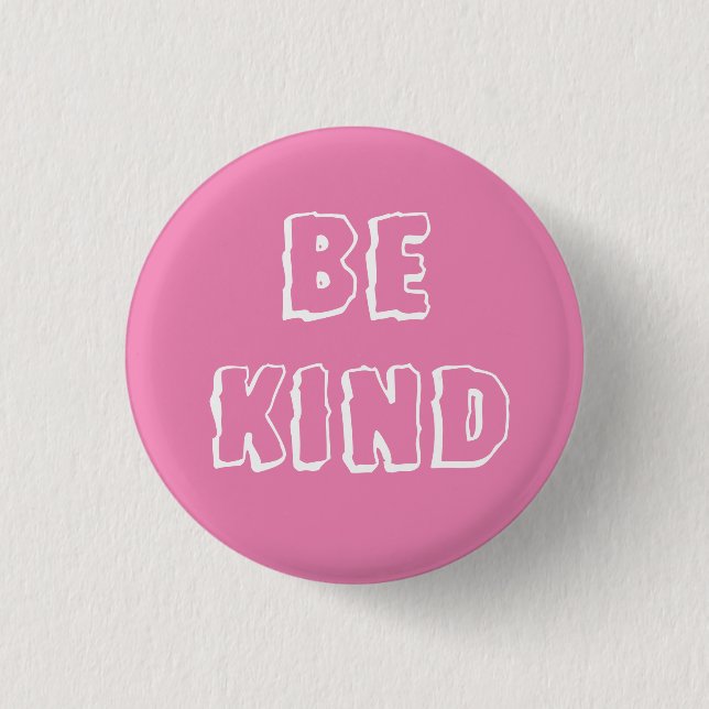 Macaron Rond 2,50 Cm Bouton Rose Be Kind (Devant)