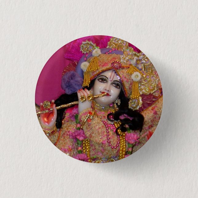 Macaron Rond 2,50 Cm Bouton rose de Sri-Krsna mini (Devant)