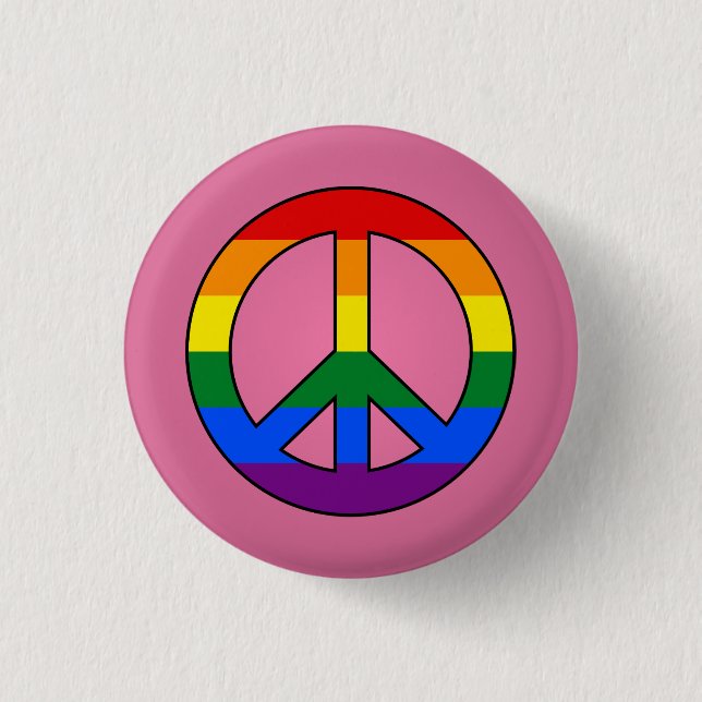 Macaron Rond 2,50 Cm Bouton rose du drapeau LGBT (Devant)