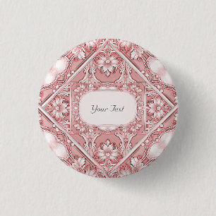 Macaron Rond 2,50 Cm Bouton rose floral