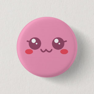 Macaron Rond 2,50 Cm Bouton rose Vers 2 de visage de souffle