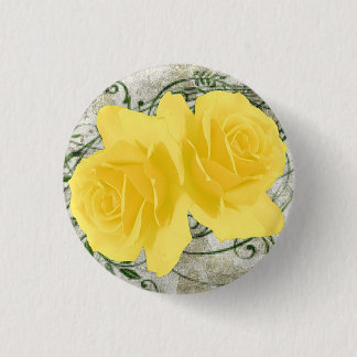 Macaron Rond 2,50 Cm Bouton Roses Jaunes