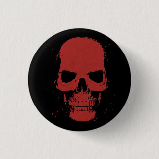 Macaron Rond 2,50 Cm Bouton rouge de crâne
