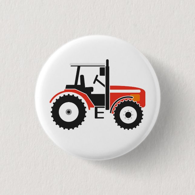 Macaron Rond 2,50 Cm Bouton rouge d'insigne de tracteur (Devant)